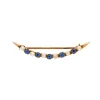 Estate 14K Yellow Gold Pearl and Blue Sapphire Brooch