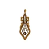 Estate 14K Yellow Gold Pearl and Diamond Bow Pendant