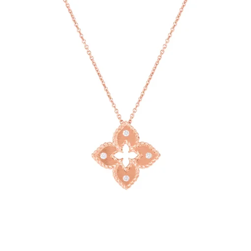 18K Rose Gold Diamond Petite Venetian Necklace