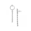 14K White Gold Baguette and Round Diamond Dangle Earrings