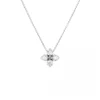 18K White Gold Diamond Flower Necklace