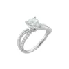 14K White Gold Diamond Split Engagement Ring Semi-Mounting