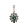 18K White Gold Oval Alexandrite and Diamond Pendant