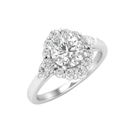 14K White Gold “Vintage” Engagement Ring Semi-Mounting