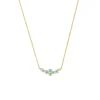 14K Yellow Gold Australian Opal Cluster Necklace