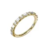 14K Yellow Gold Baguette and Round Diamond Wedding Band
