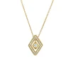 18K Yellow Gold Diamond Lozenge Necklace