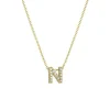 18K Yellow Gold Diamond “N” Necklace