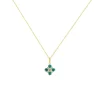14K Yellow Gold Emerald and Diamond Pendant with Chain
