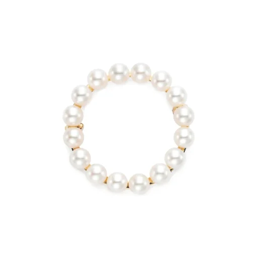 14K Yellow Gold Freshwater Pearl Circle Brooch
