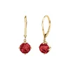14K Yellow Gold Octagonal Garnet Dangle Earrings