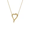 14K Yellow Gold Open Heart Necklace