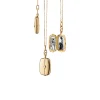 18K Yellow Gold Slim Diamond Locket with Chain