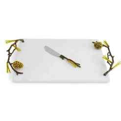 Michael Aram Pine Cone Cheese Board With Knife