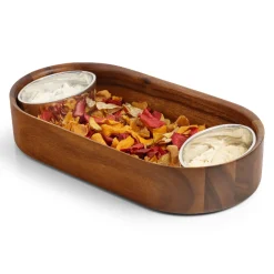 Nambe – Oblong Nest Chip & Dip Server