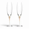 Orrefors – Intermezzo Gold Champagne Flute Pair