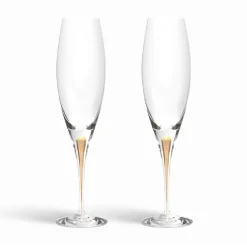 Orrefors – Intermezzo Gold Champagne Flute Pair