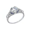 Platinum Diamond and French Cut Sapphire Ring
