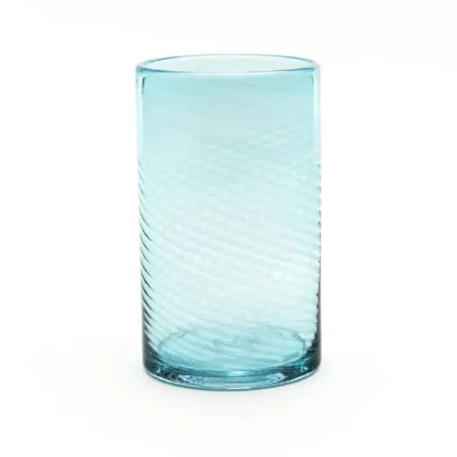 Saban Glass – Twisty High Ball: Copper Blue