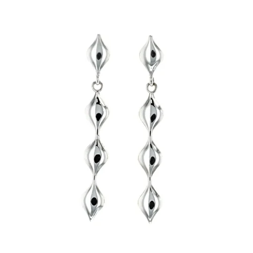 Sterling Silver Curvy Drop Earrings