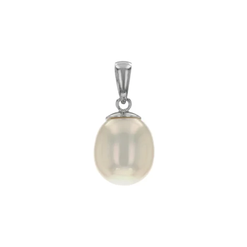Sterling Silver Oval Pearl Pendant