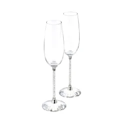 Swarovski – Silver Crystalline Toasting Flute Pair