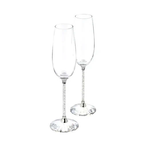 Swarovski – Silver Crystalline Toasting Flute Pair
