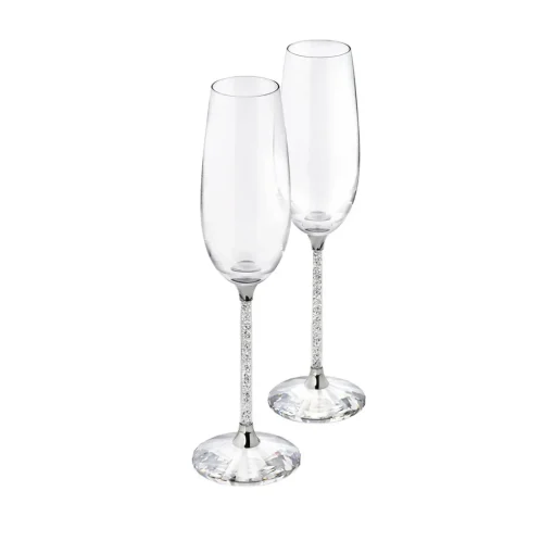 Swarovski – Silver Crystalline Toasting Flute Pair