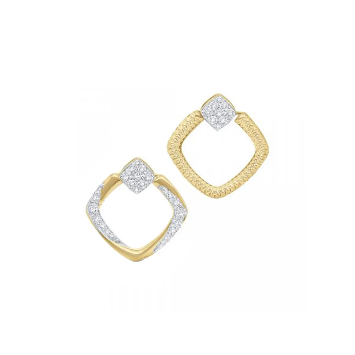 14K Yellow Gold Diamond Day to Night Convertible Earrings